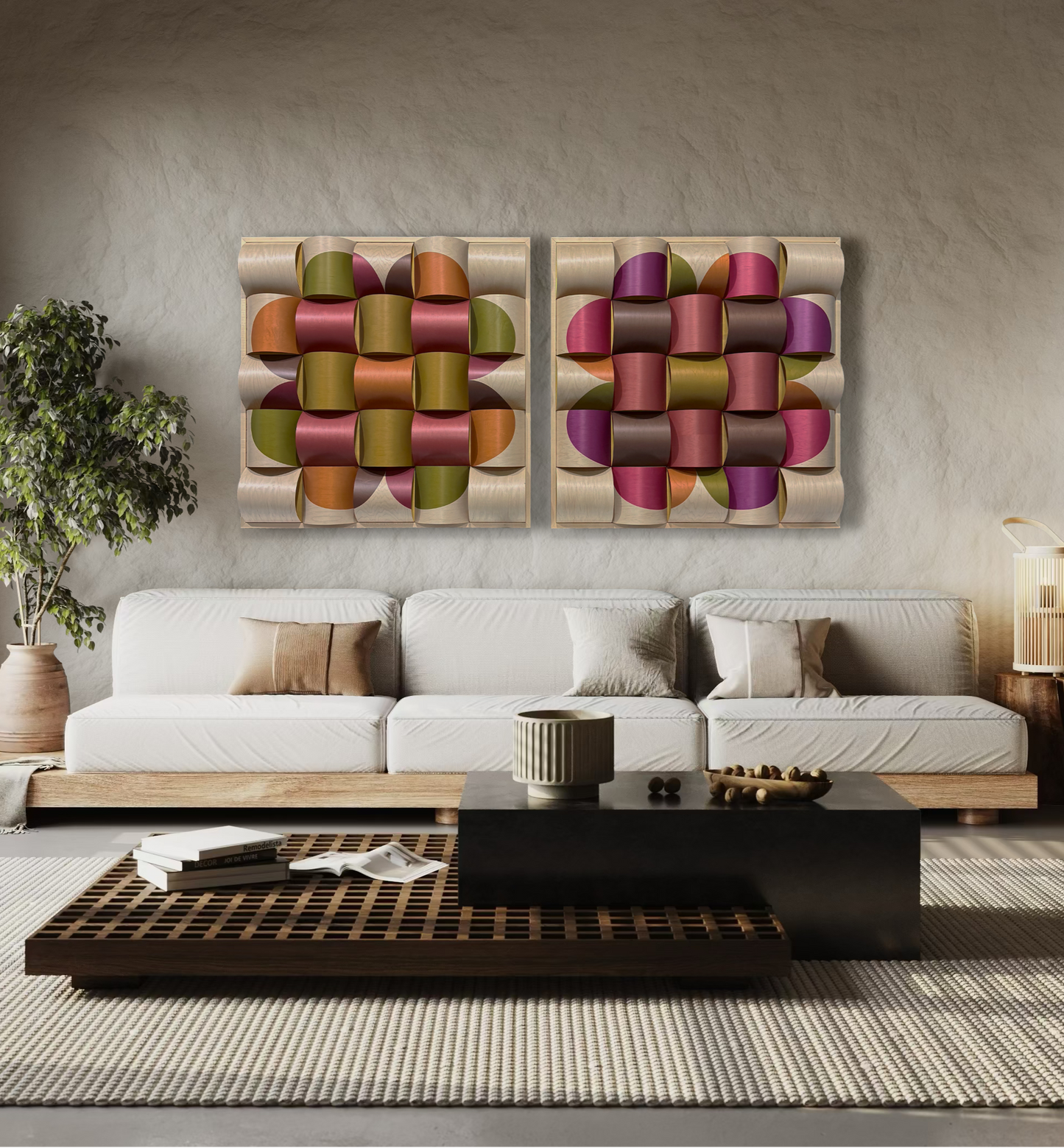 Clover Diptych Handcrafted Artwork