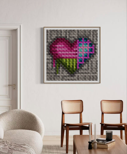 Pop Hearts Diptych Fine Art Print (unframed)