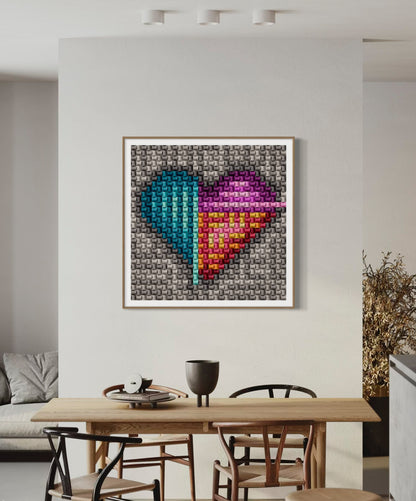 Pop Hearts Diptych Fine Art Print (unframed)