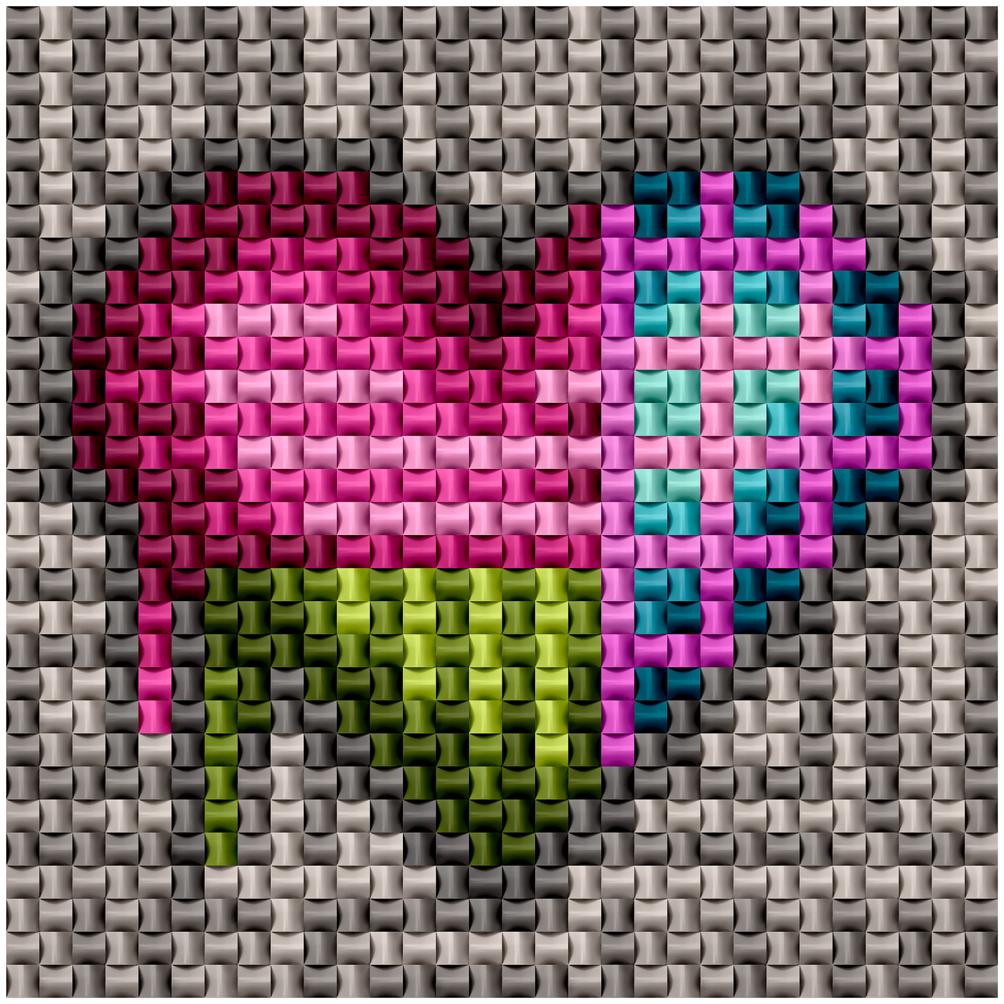 Pop Hearts Diptych Fine Art Print (unframed)