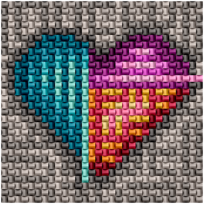 Pop Hearts Diptych Fine Art Print (unframed)